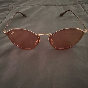 Ray Ban rose gold aviator sunglasses